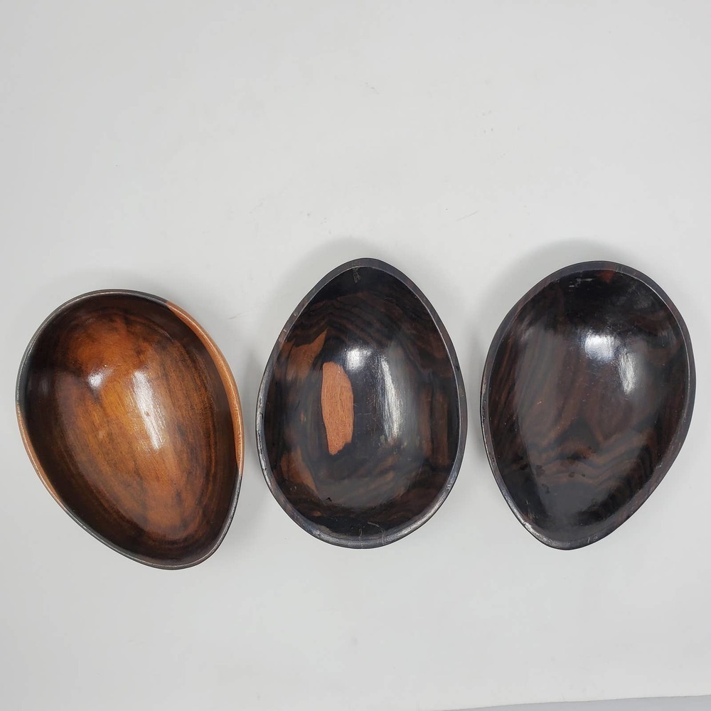 Wooden Oval Egg Shaped Salad Kitchen Bowls Set